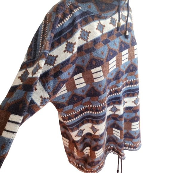 Variations Fleece Cardigan Women's Aztec Print Size M Acrylic - Picture 4 of 8
